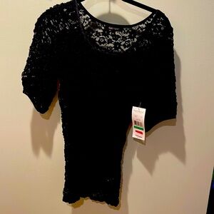 karen kane • black lace top •
